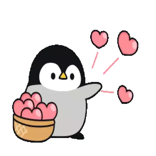 Figurinhas Pinguim coracao para whatsapp